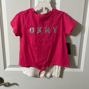 Girls DKNY T-Shirt and Tank Top Short Set